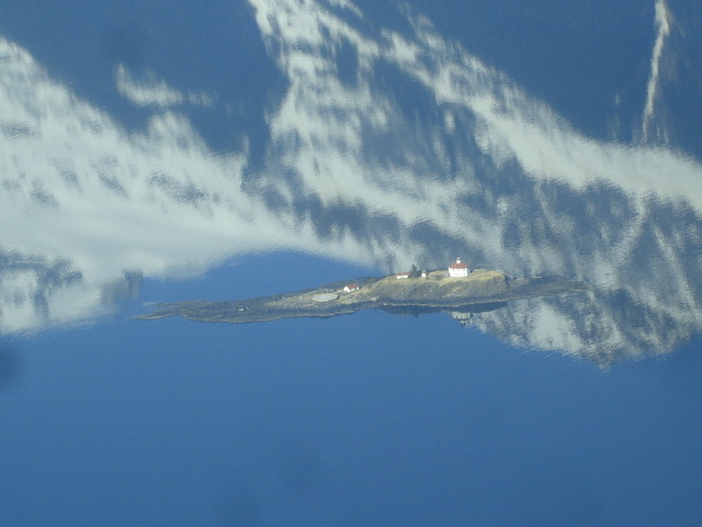 Aerial of ER with reflection of mountains. Pam Randles